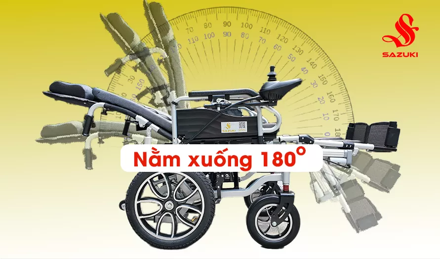 Xe lăn điện Sazuki S14 ngả 180 độ thành giường nằm